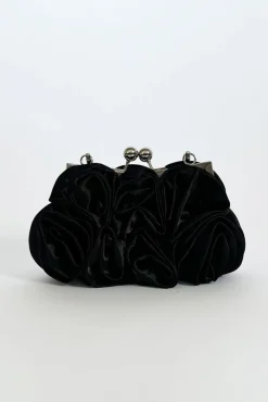 3D Rose Clutch Bag In Black by SVNX