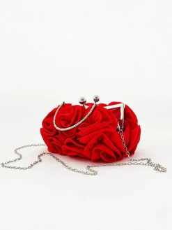 3D Rose Clutch Bag In Red by SVNX