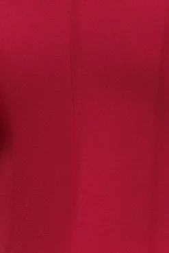 3D Textured Sleeve Scuba Corset Top - Burgundy by Goddiva