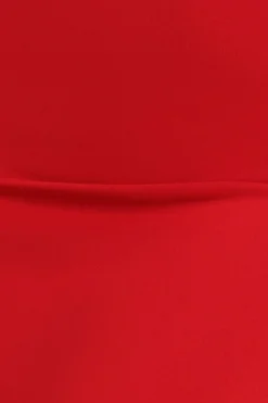 Diamante Embellished Heart Brooch Scuba Maxi Dress - Red by Goddiva