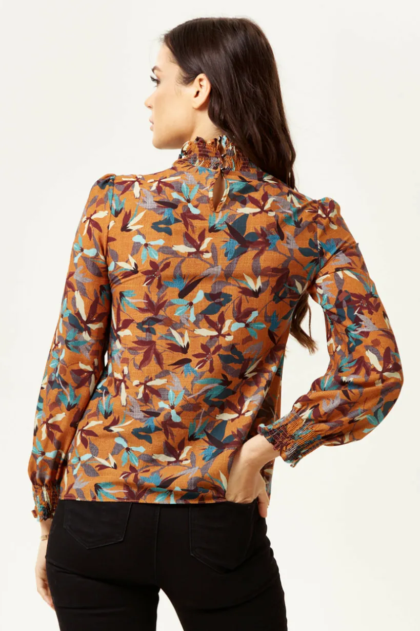 Divine Floral Print Top Long Sleeves Tuscany by Liquorish