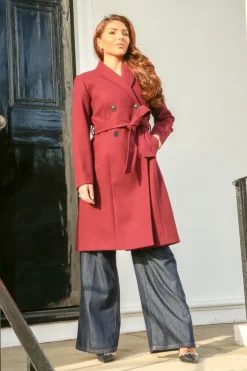 Double Breasted Shawl Collar Coat by Double Second