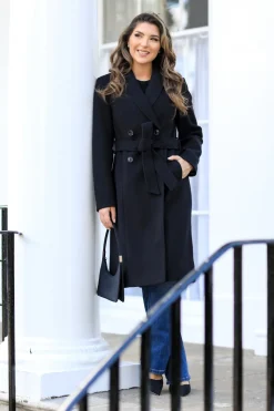 Double Breasted Shawl Collar Coat by Double Second