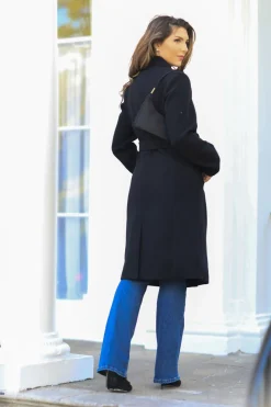 Double Breasted Shawl Collar Coat by Double Second