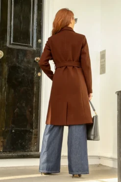 Double Breasted Shawl Collar Coat by Double Second