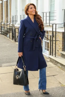 Double Breasted Shawl Collar Coat by Double Second