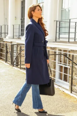 Double Breasted Shawl Collar Coat by Double Second