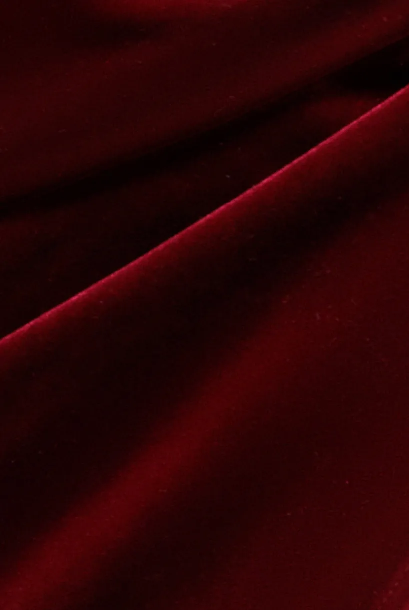 Draped Shoulder Velvet Corset Maxi Dress - Wine by Goddiva