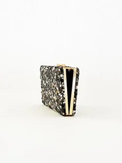 Embellished Clutch Bag In Black Speckle by SVNX