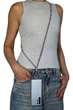 Embellished Phone Strap - Blue Mix by Goddiva Accessories