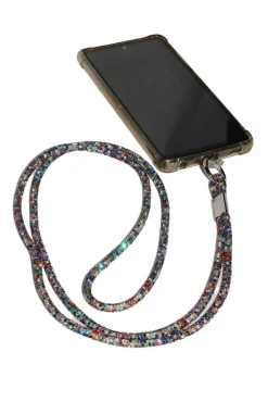 Embellished Phone Strap - Blue Mix by Goddiva Accessories