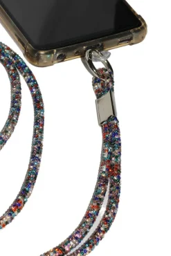 Embellished Phone Strap - Blue Mix by Goddiva Accessories