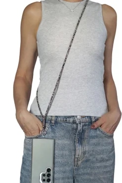 Embellished Phone Strap - Black & White by Goddiva Accessories
