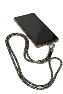 Embellished Phone Strap - Black & White by Goddiva Accessories