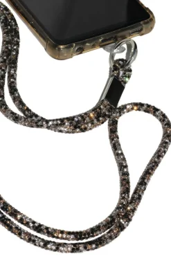 Embellished Phone Strap - Black & White by Goddiva Accessories
