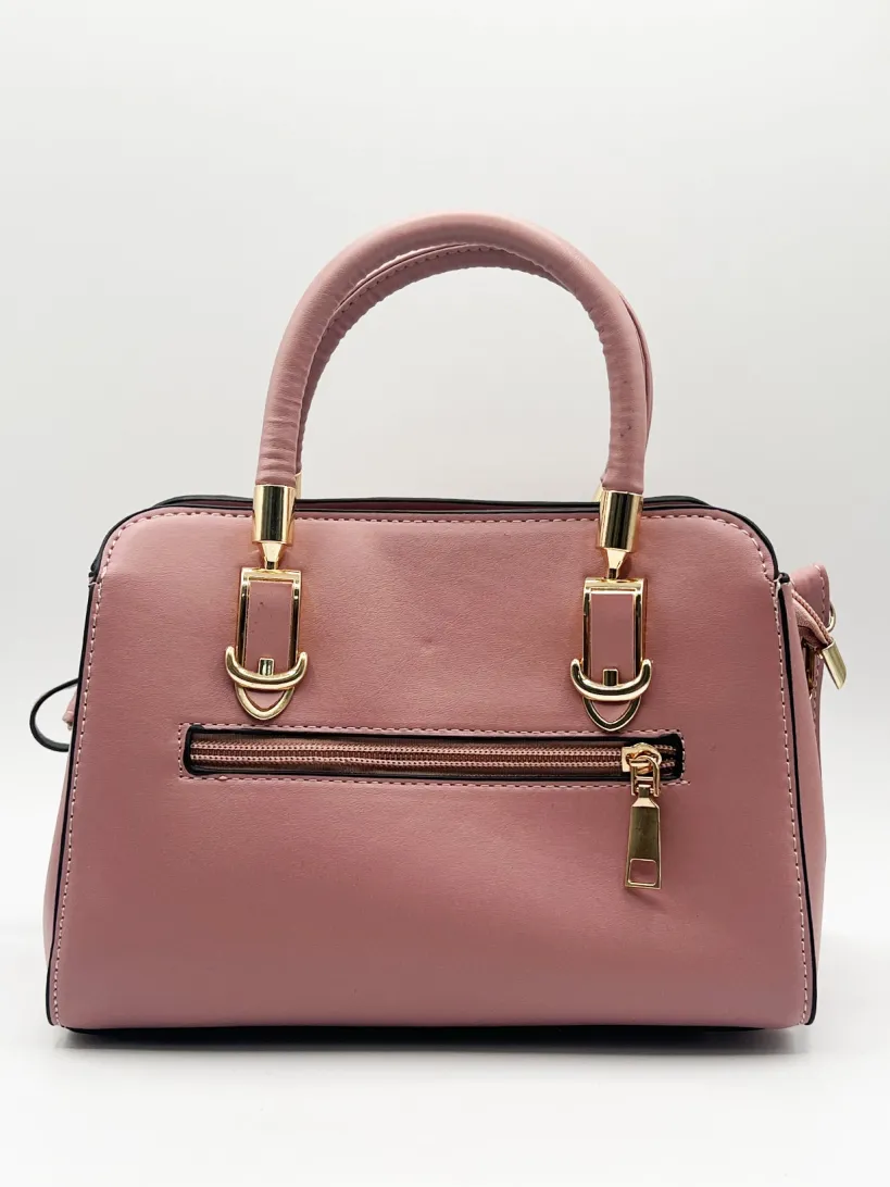 Embroidered Floral Rounded Grab Bag In Pink by SVNX