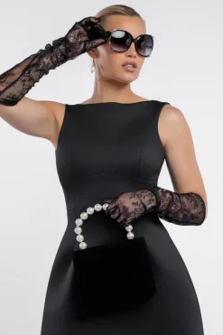Embroidered Mesh Gloves by Goddiva