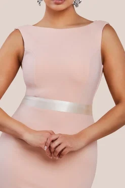 Eris Bridesmaid Maxi Fishtail Dress - Peach by Saint A