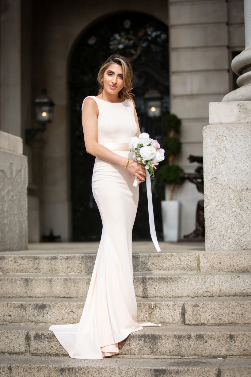 Eris Bridesmaid Maxi Fishtail Dress - Nude by Saint A