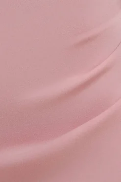 Fan Pleated Bardot Scuba Crepe Maxi Dress - Blush Pink by Goddiva