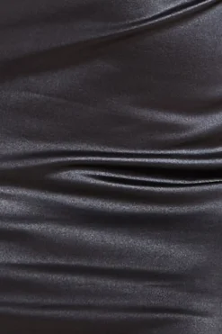 Faux Leather Cut Out Maxi Dress - Black by Goddiva