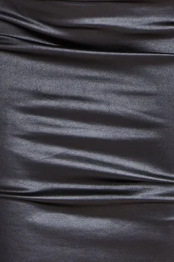 Faux Leather Cut Out Sheath Midi Dress - Black by City Goddess