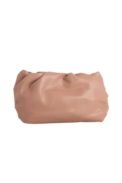 Faux Leather Pouch Clutch Bag In Beige by SVNX