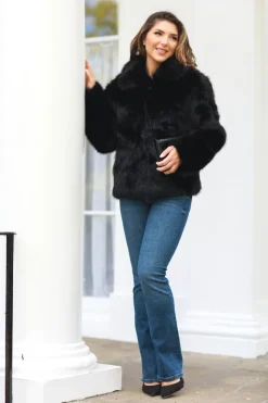 Faux Soft Fur Jacket by Double Second