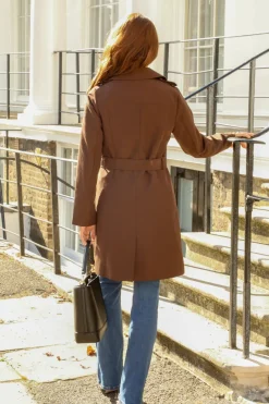 Fitted Trench Coat by Double Second