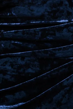 Flared Hem Ice Velvet Maxi - Navy by Goddiva