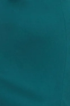 Flared Sleeve Front Wrap Maxi Dress - Emerald Green by Goddiva