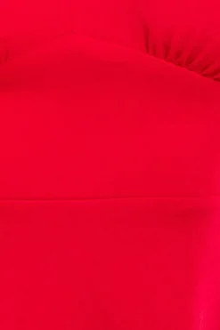Flared Sleeve Midi Dress - Red by Goddiva