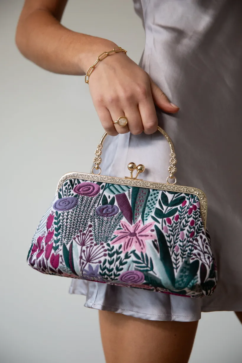 Floral Embroidered Clutch Bag by SVNX