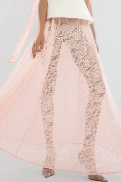Floral Lace A-Line Maxi Skirt by Goddiva