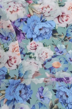 Floral Print A-Line Sweetheart Midi Dress - Sage Green by Goddiva