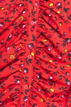Floral Print Shirt Dress - Red by City Goddess