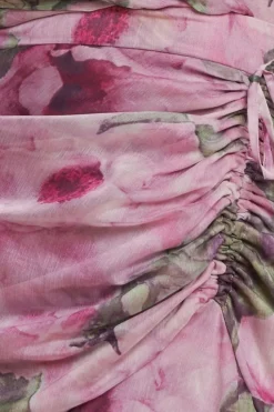 Floral Wrap High And Low Midaxi Dress - Blush by Goddiva