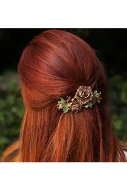 Flower Hair Clip Brown Rose by QueenMee Accessories