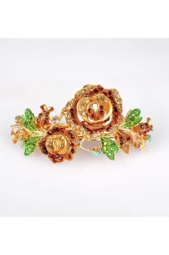 Flower Hair Clip Brown Rose by QueenMee Accessories