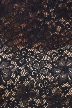 Flutter Sleeve Lace A-Line Midi Dress - Black by Goddiva
