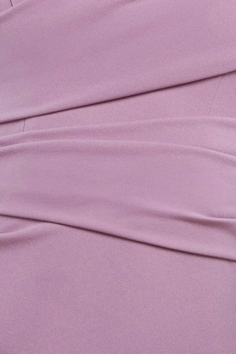 Frilled Off The Shoulder Scuba Maxi Dress - Rose Pink by Goddiva