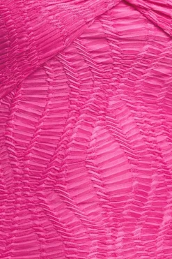 Front Knot Twist Maxi Dress - Magenta by Goddiva