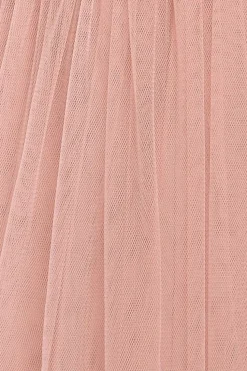 Front Pleated Wrap Off The Shoulder Corset With Tulle Gathered Midaxi Skirt Cream & Blush by Goddiva
