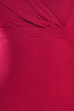 Front Wrap Off The Shoulder Maxi Dress - Wine by Goddiva