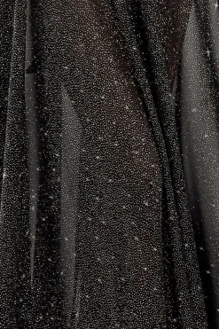 Gathered A-Line Glitter Chiffon Maxi Skirt by Goddiva
