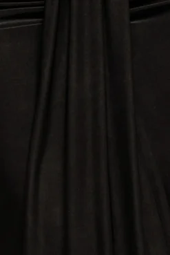 Gathered Front Dipped Waist Maxi Skirt - Black by Goddiva