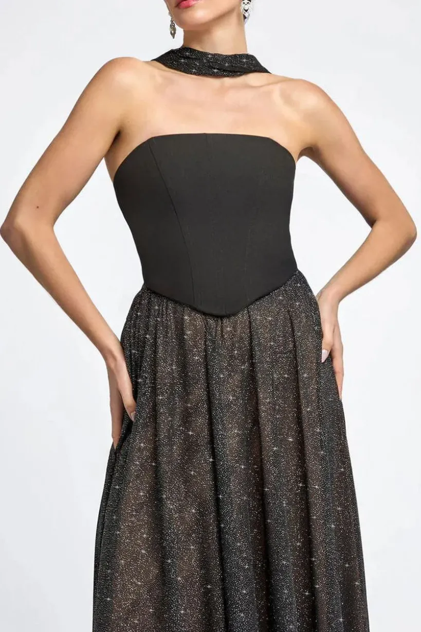 Glitter Chiffon Scarf by Goddiva