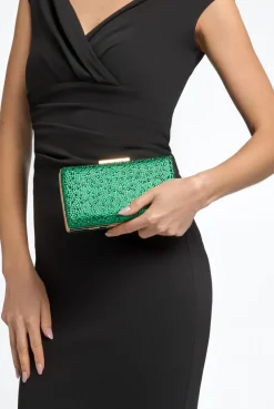 Green Glitter Evening Clutch Bag by Aftershock London