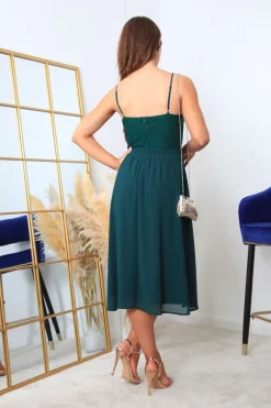 Green Strappy Mide Lace Dress by Double Second