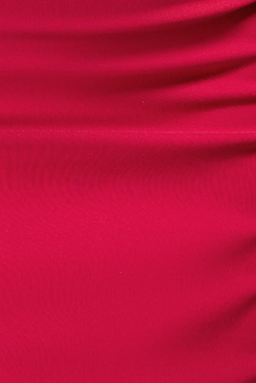 Halter Neck Puff Hem Mermaid Midaxi Dress - Red by Goddiva